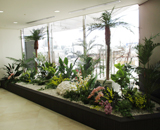 泉大津 PA 海側 観葉植物 装飾 リニューアル フェイクグリーン