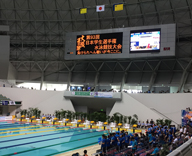 17 大阪門真市 東和薬品ラクタブドーム 日本学生選手権 水泳競技大会 会場 装飾