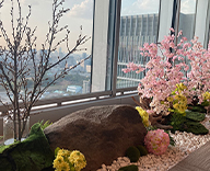23 丸の内 オフィス エントランス 春 装飾 生木 桜 造花 hitotoki 事例