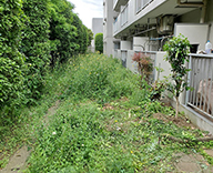 23 東京都 マンション 防犯砂利 バークチップ 造園 futatoki 事例