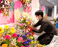 23 横浜アリーナ エントランス フォトブース フォトスポット 装花 カラフル SEASONS 事例