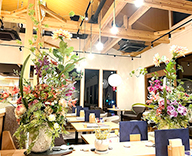 24 調布市深大寺 店内 季節装飾 造花装飾 アーティフィシャルフラワー hitotoki 事例