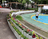24 中央区 児童遊園 じゃぶじゃぶ池 フラワーフェンス 設置工事 futatoki 事例
