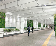 26 東京都庁 歩道 壁面緑化 室内緑化 空間装飾 futatoki 事例