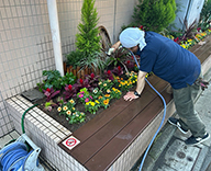 26 東京都 江戸川区 病院 エントランス花壇 季節の植込み futatoki 事例